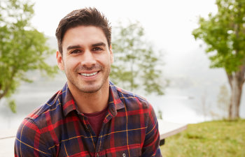 smiling handsome man outdoors